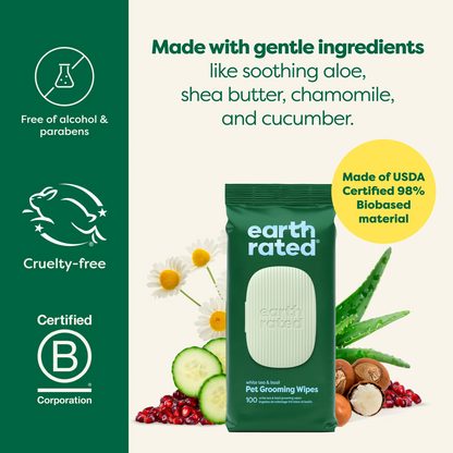 Dog Grooming Wipes - Hypoallergenic Wipes For Gentle Cleaning of Paws, Body & Bums 400 Wipes (4 Pack)