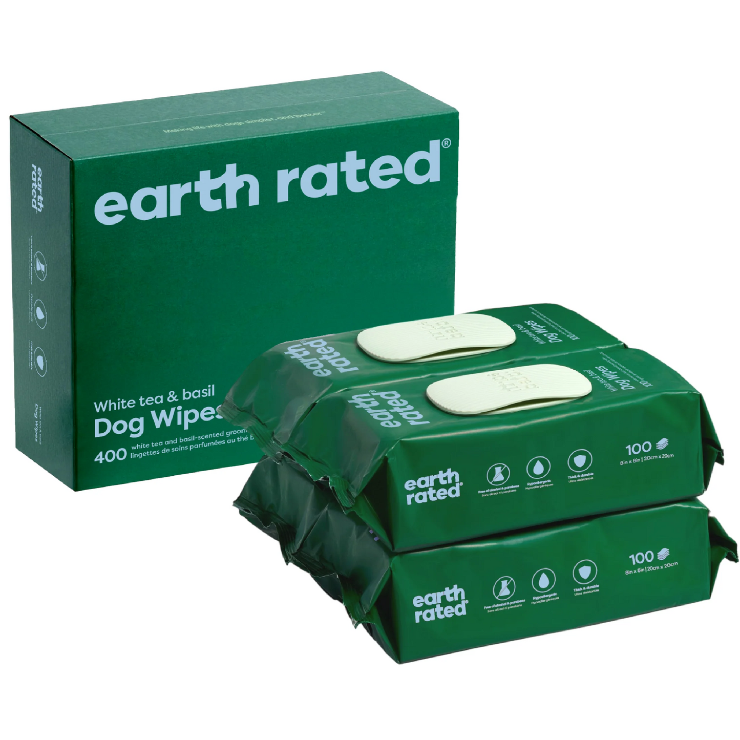 Dog Grooming Wipes - Hypoallergenic Wipes For Gentle Cleaning of Paws, Body & Bums 400 Wipes (4 Pack)